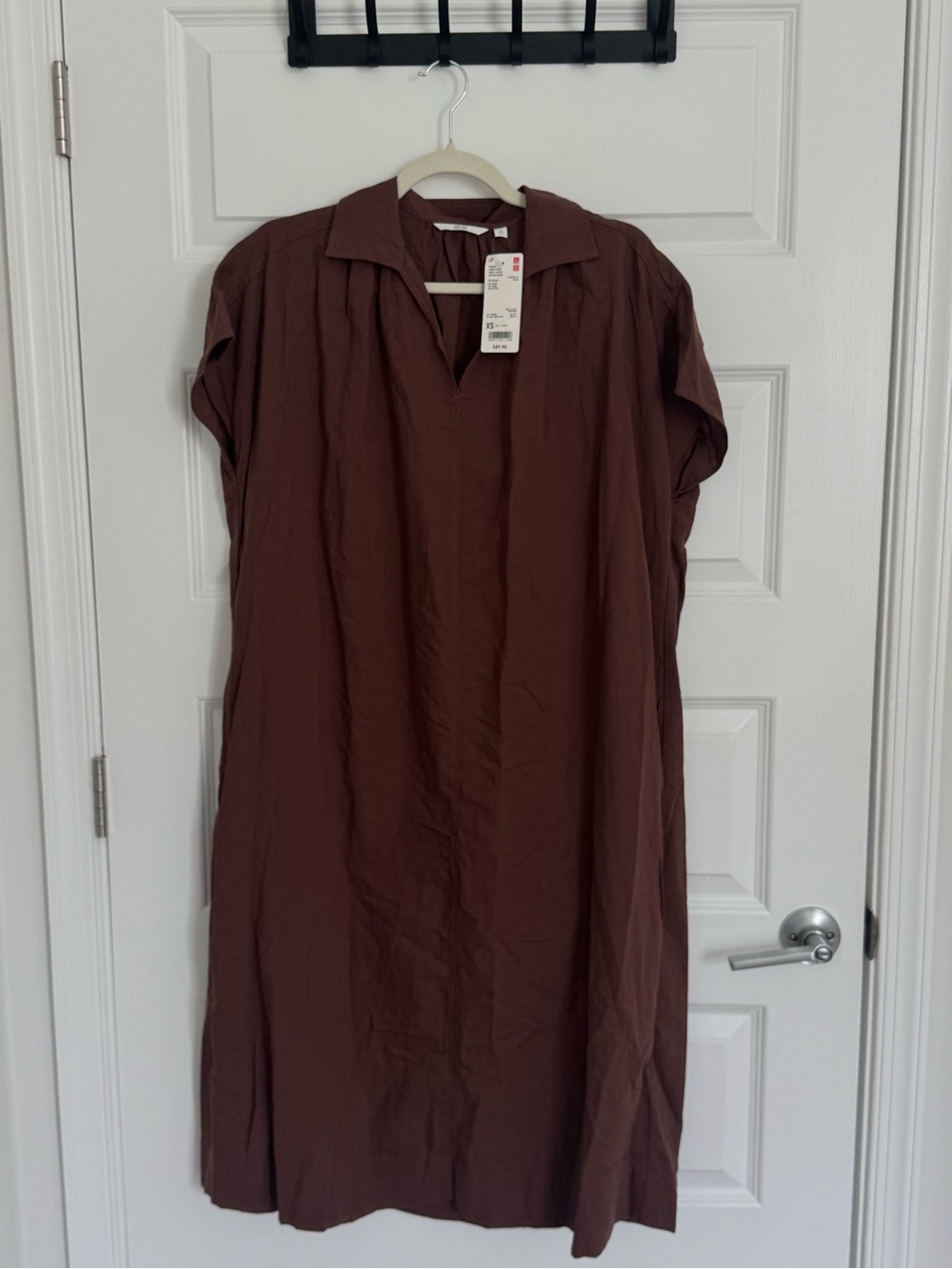 Linen Blend Short Sleeve Kaftan Dress